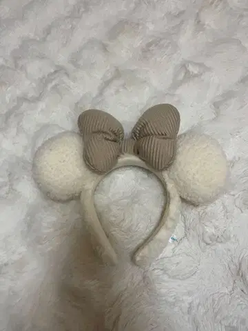 미니 귀 머리띠 아이보리