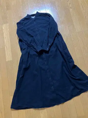 무인양품 플란넬 원피스 네이비