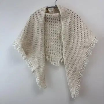 SOIL 트라이얼 그루 스카프 니트 시스루 짜임 아이보리 스톨