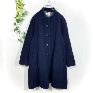 STUDIO ALPHA 캐시미어 혼방 A라인 코트(M) 하이넥 레트로