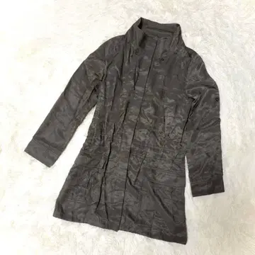 미쉘클랑 밀리터리 스프링 코트(M) 얇은 소재 카키 광택감