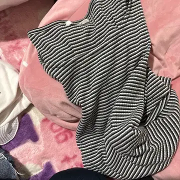 스트라이프 슬리브리스 셋업