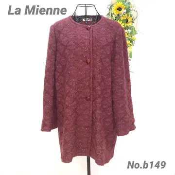La Mienne 두꺼운 원단 자켓 노카라 코트 M 시니어 여성복 털실