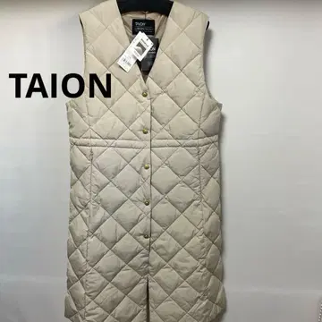 새상품 TAION 퀼팅 다운 V넥 롱 베스트 정가 27,500엔