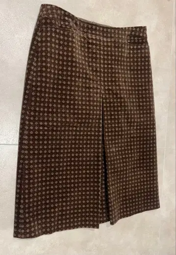 MACPHEE 브라운 도트 무늬 타이트 스커트 38