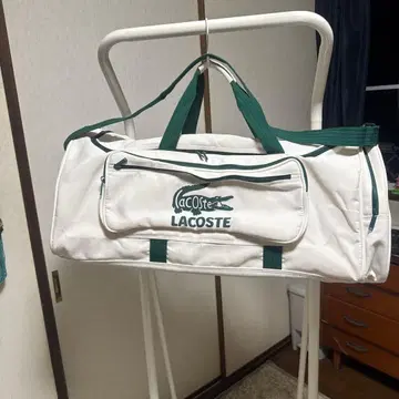 LACOSTE 중고품 대방출 LACOSTE 보스턴 백 화이트/그린