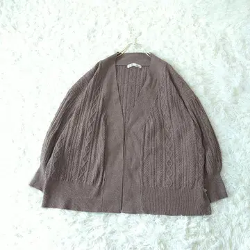 mysty woman 오픈 프론트 케이블 짜임 긴팔 가디건 F