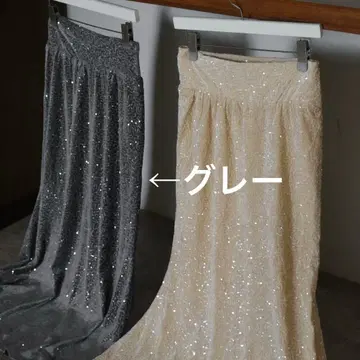 카트린 2way spangle flare skirt 그레이