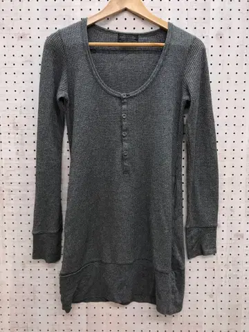 00년대 구제 의류 MOUSSY 영문 헨리넥 와플 미니 원피스