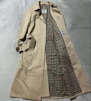 아쿠아 스큐텀 트렌치코트 체크 코튼