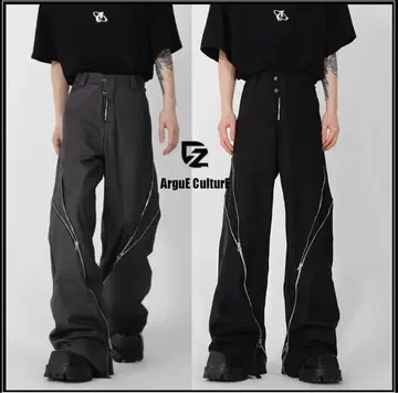 Argue Culture 와이드 팬츠 지퍼 슬랙스 인기 남녀 공용