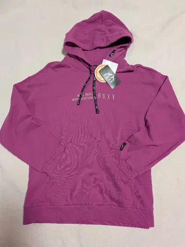 ROXY 새상품 여성용 후드 부착 후드티 M 사이즈 퍼플 색상