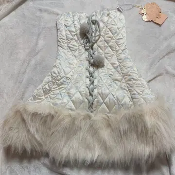 Lace Made 퍼 포함 퀼팅 코르셋 스커트 S 택 포함 새상품