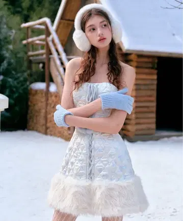 Lace Made 퍼 포함 퀼팅 코르셋 스커트 S 택 포함 새상품