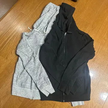 블랙과 그레이 후드티 36 사이즈 세트