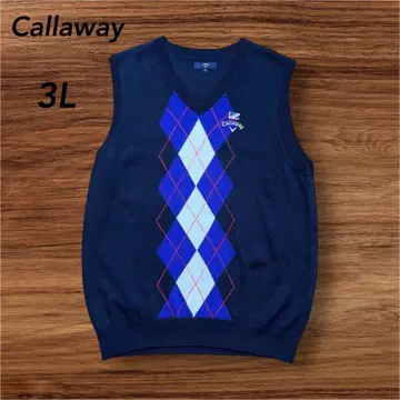 Callaway 캘러웨이 골프 니트 베스트 V넥 3L 네이비
