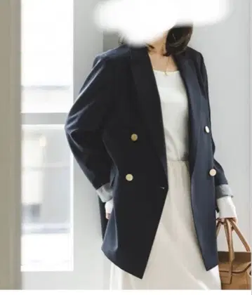 NOBLE 에스테르 트윌 피크 라펠 자켓 네이비 사이즈 40