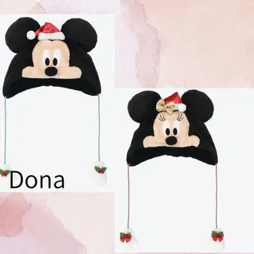 디즈니 크리스마스 미키 미니 팬캡 세트