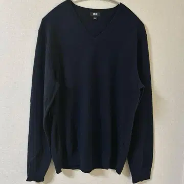 유니클로 캐시미어 V넥 스웨터 (긴팔) 네이비