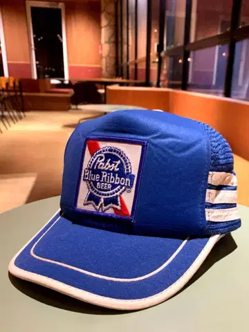 빈티지 Pabst blue ribbon 트래커 캡