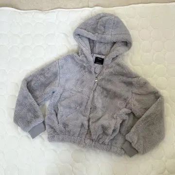 Bershka 복슬복슬 퍼 블루종 후드티 그레이 XS