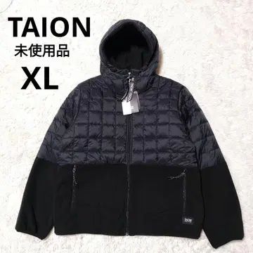 미사용품 TAION 체온 플리스 콤비 후드 다운 자켓