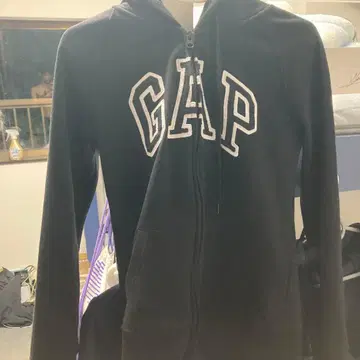 새상품급 갭 GAP 집업 후드티 로고 와펜 화이트 택