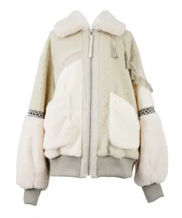 rurumu: color block boa pile jacket