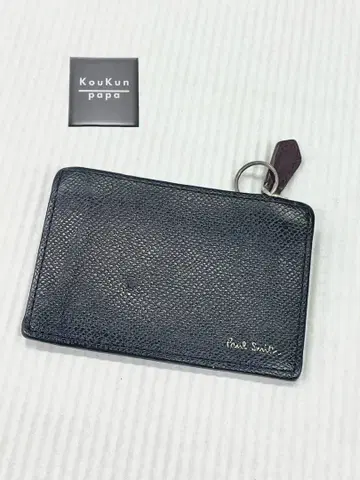 Paul Smith 블랙 가죽 코인 케이스 카드 케이스