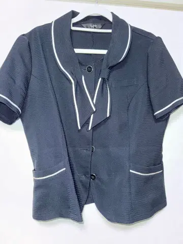 네이비 오버 블라우스 enjoie 13호 사무복