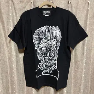 y111004 BUTTSTAIN 반팔 셔츠 블랙 프린트 L