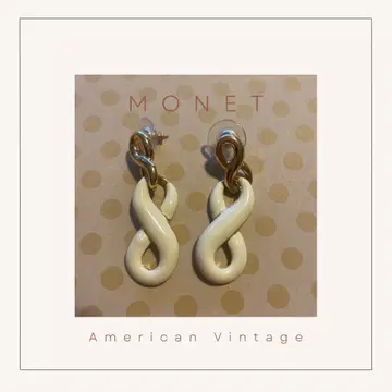 [아메리칸 빈티지 주얼리] 모네 화이트 루프형 귀걸이