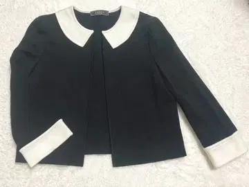 폭시 카라 부착 가디건 겉옷 사이즈 40 블랙