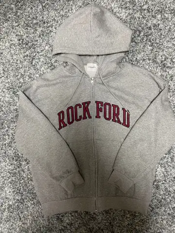 크롭 그레이 후드티