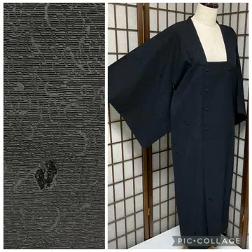 C41 순수 실크 겨울용 비로드 린나 코트 롱 기모노