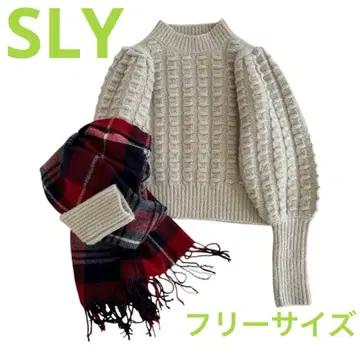 SLY DON DON CROP 니트 아이보리 울 혼방 프리 사이즈