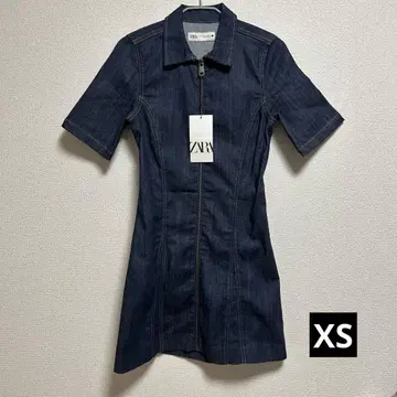 ZARA 다크 데님 반팔 미니 원피스