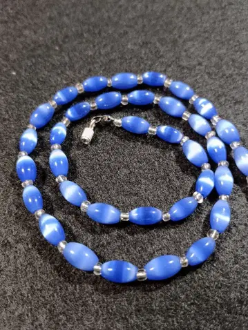 고양이 눈 돌 목걸이 파랑 중국 포멀