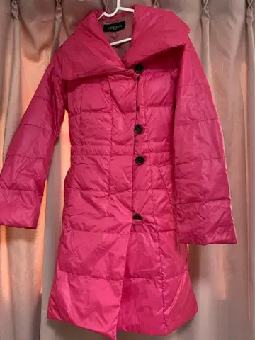 MICHEL KLEIN 핑크 롱 다운 자켓