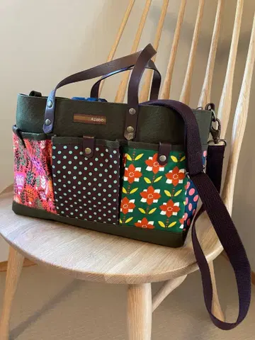 숄더 미니 토트백 핸드메이드 [ 9포켓 부착 기능성 ]