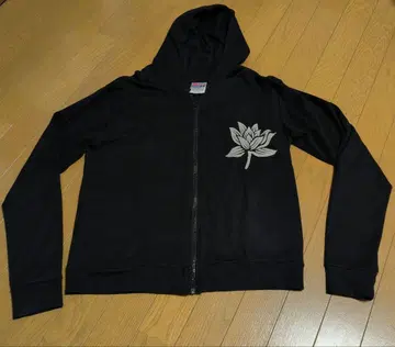 ice blue TATTOO 'made in HELL' 연꽃 후드티