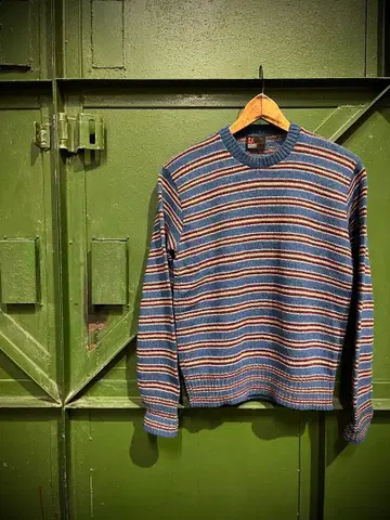 70s 80s 보더 니트 ROBERT BRUCE 스웨터 구제 의류 빈티지