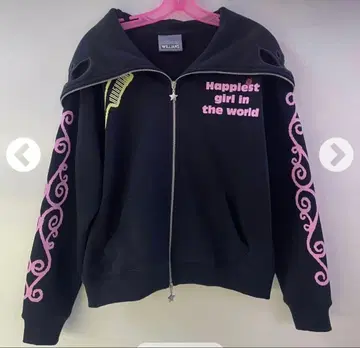 해피 키튼 버터플라이 후디 / 블랙 xs