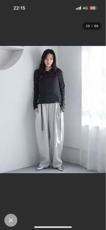 로리즈팜 그레이 와이드 팬츠 프리 사이즈