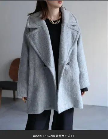 sakishimatokyo 미들 기장 샤기 피 코트