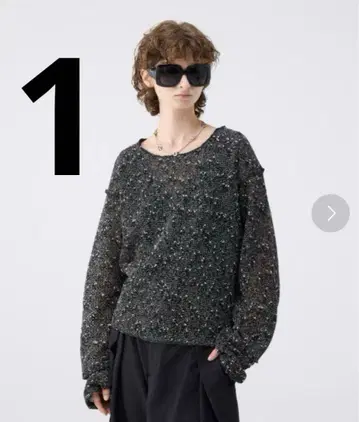 soerte 루즈 슬라브 메쉬 니트 풀오버 블랙 1