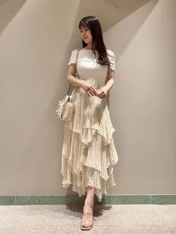 snidel 스퀘어 헴 캉캉 스커트