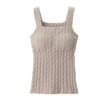 무인양품 코튼 혼방 복슬복슬 니트 브라 탱크탑 케이블 무늬 M