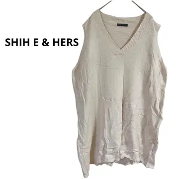한정판 SHIH E & HERS [ M ] 베이지 V넥 니트 베스트