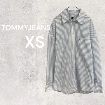 타미힐피거 진스 셔츠 긴팔 스트라이프 패턴 XS 남성용